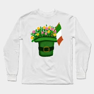 St. Patrick’s Day Hat With Flowers Long Sleeve T-Shirt